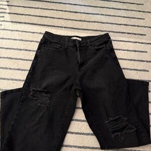 Black Distressed Women Jeans